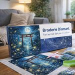 Broderie Diamant - Torii au Clair de Lune et Lucioles