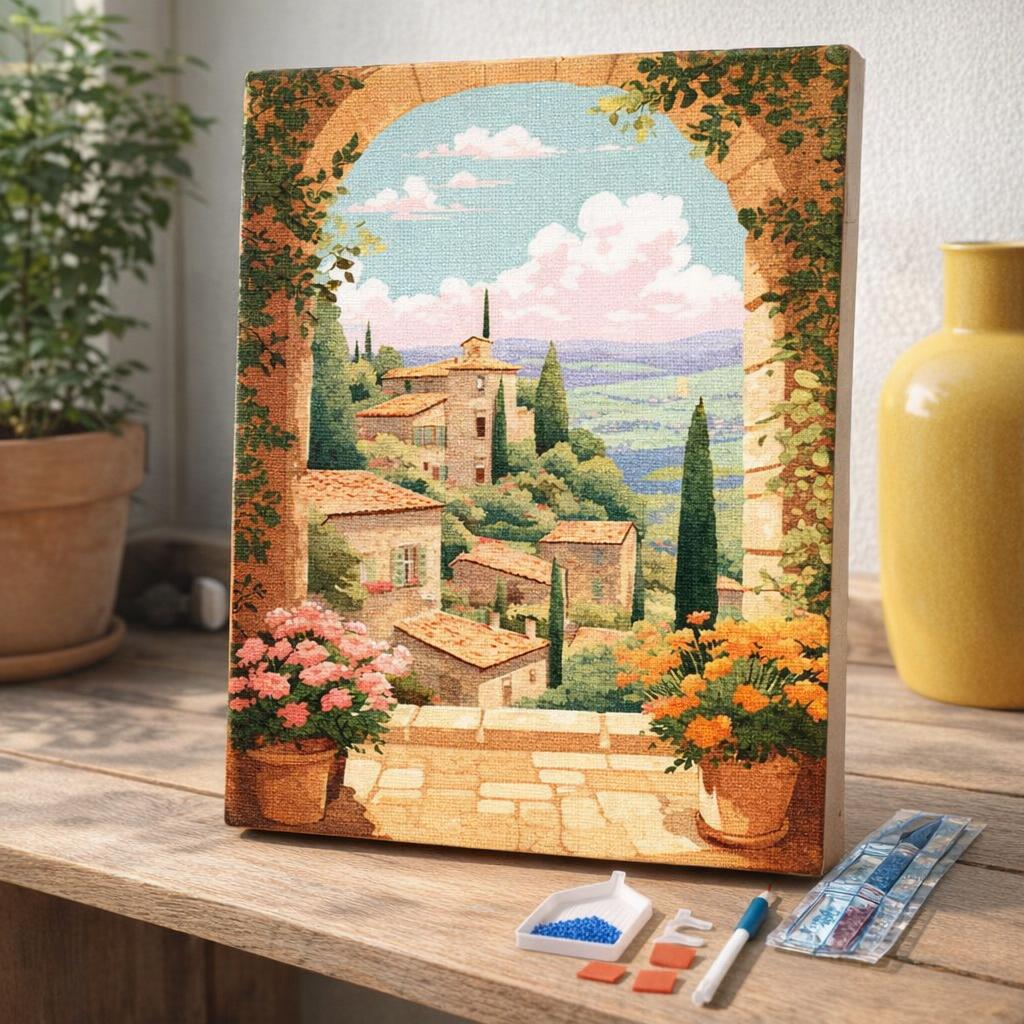 Broderie Diamant - Toscane en fleurs