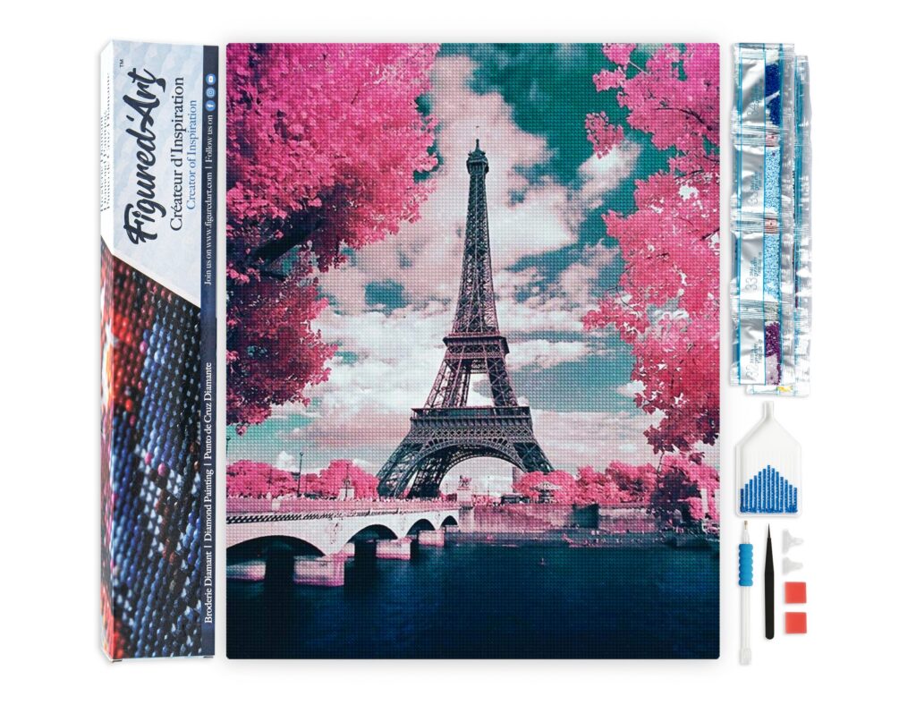 Broderie Diamant - Tour Eiffel en Fleurs