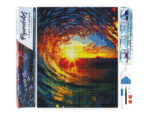 Broderie Diamant - Vague et coucher de soleil