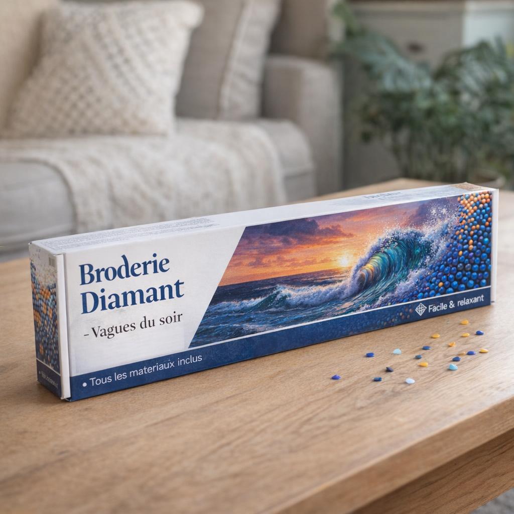 Broderie Diamant - Vagues du soir