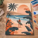 Broderie Diamant - Vagues du soir