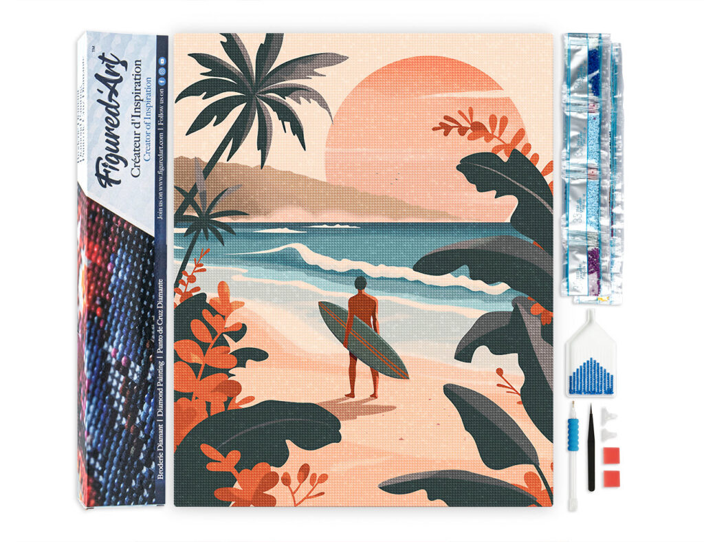 Broderie Diamant - Vagues du soir