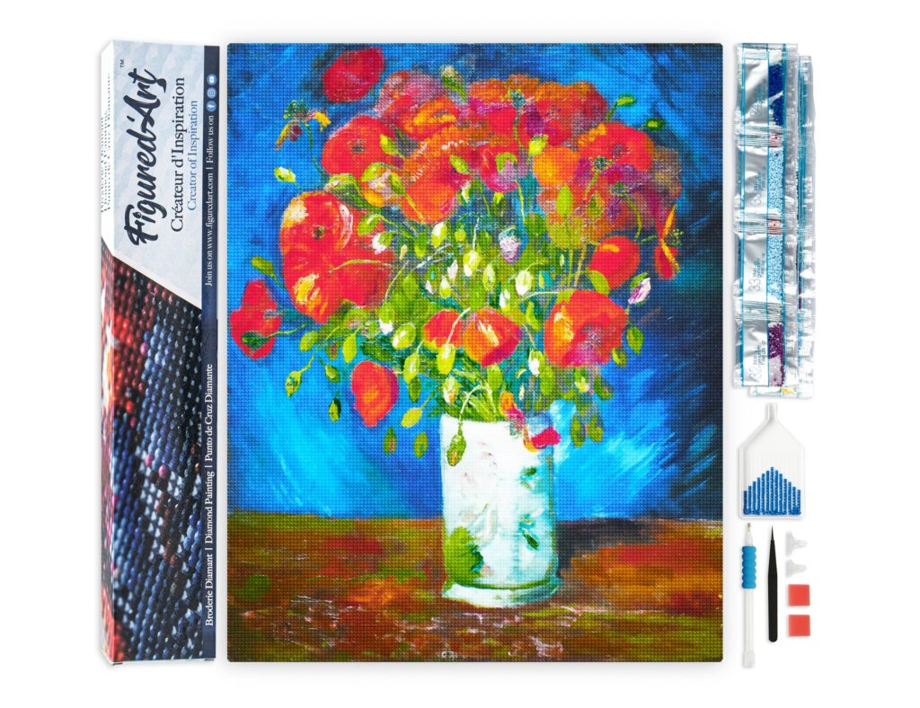 Broderie Diamant - Vase avec Coquelicots - Van Gogh