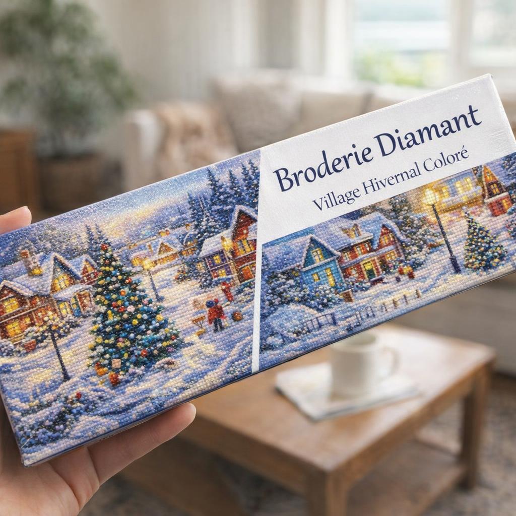 Village hivernal coloré