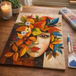Broderie Diamant - Visage floral d'Automne inspiré de Picasso