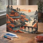 Broderie Diamant - Vue Vintage sur la Pagode