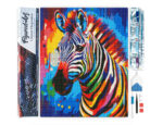 Broderie Diamant - Zèbre Coloré Abstrait