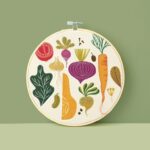 Kit broderie Potager - Tambour 20cm