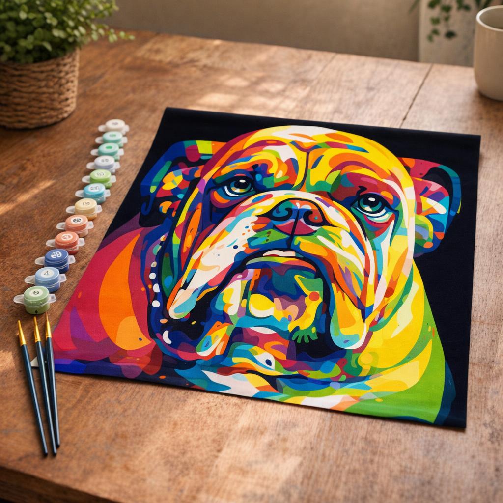Bulldog Pop Art - Toile roulée