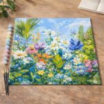 Champ de fleurs colorées - Toile roulée