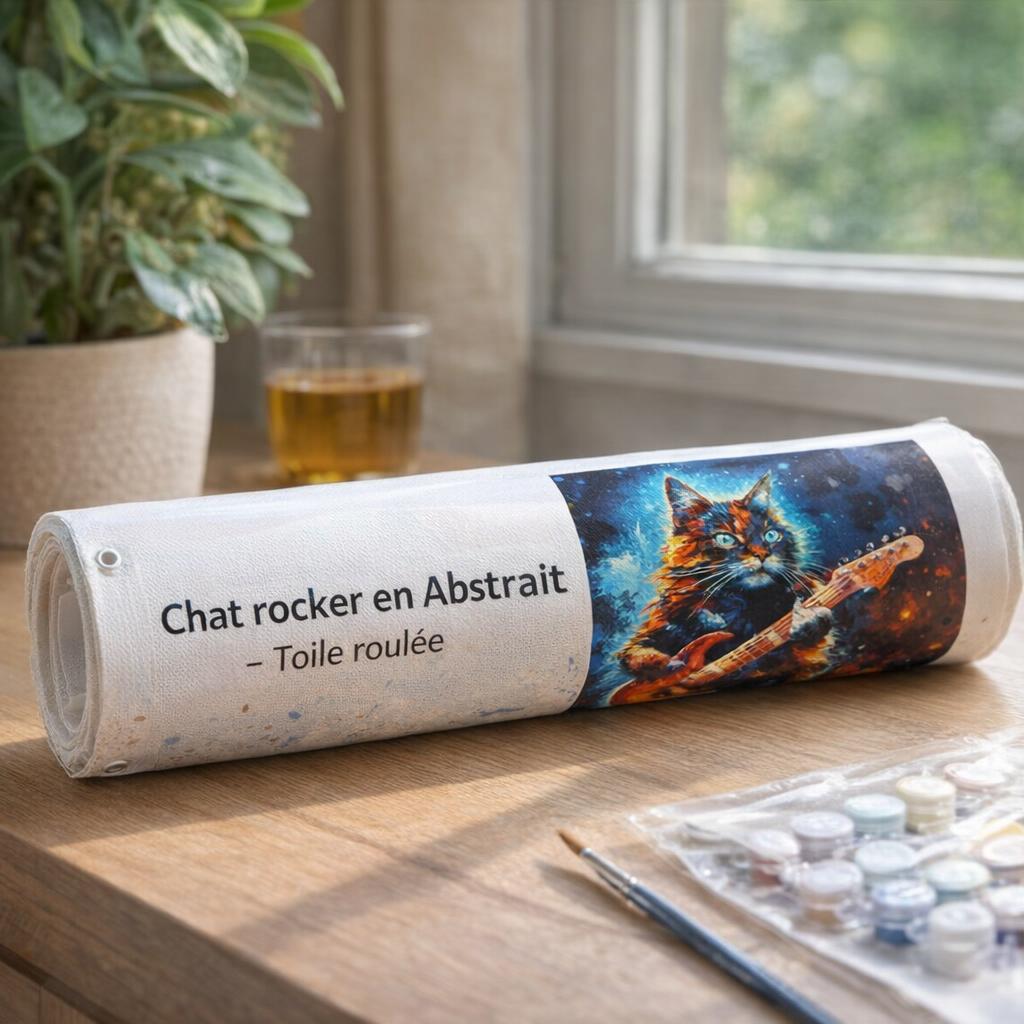 Chat rocker abstrait