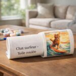 Chat surfeur - Toile roulée