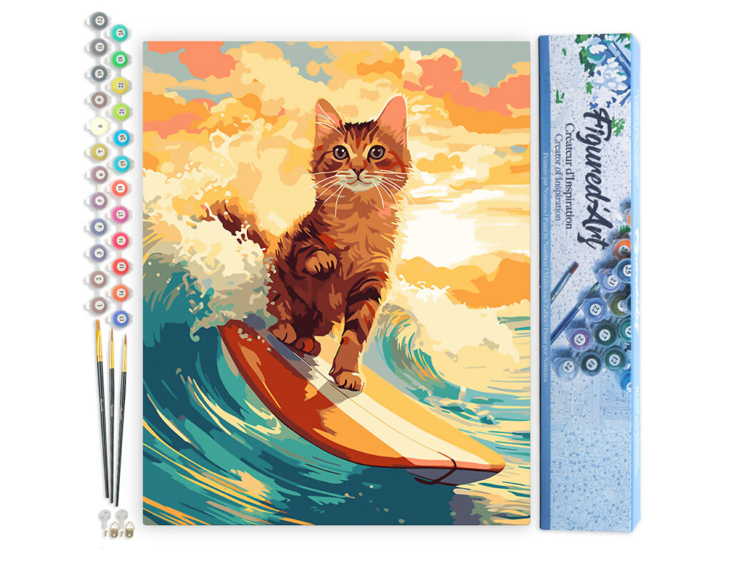 Chat surfeur - Toile roulée