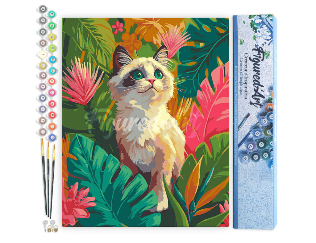 Chaton Ragdoll dans la jungle - Toile roulée