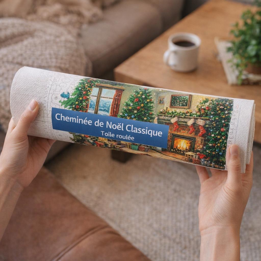 Cheminée de Noël Classique - Toile roulée