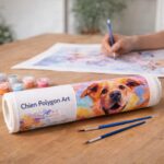Chien Polygon Art - Toile roulée