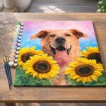 Chien Polygon Art - Toile roulée