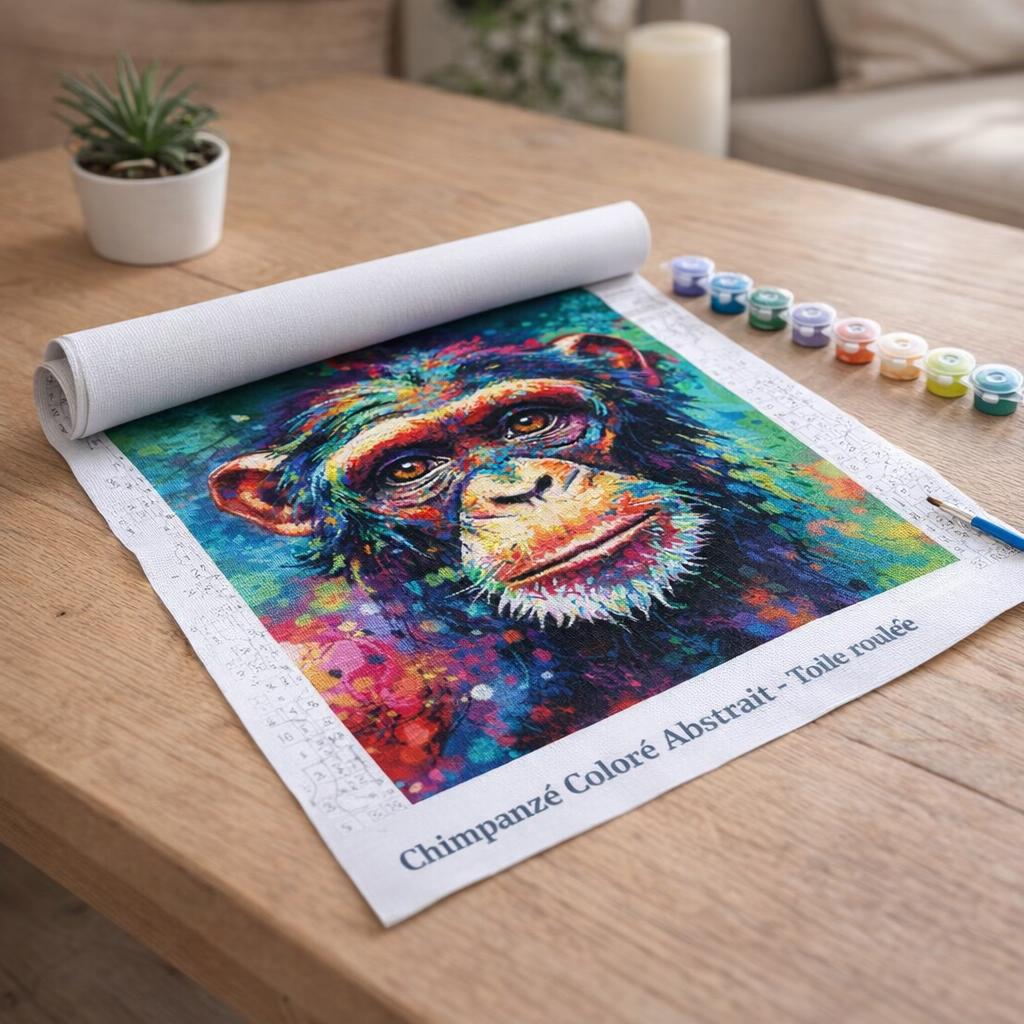 Chimpanzé Coloré Abstrait - Toile roulée