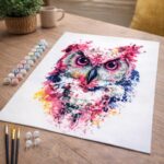 Chouette rose moderne - Toile roulée