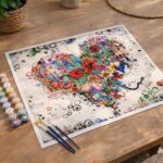 Coeur de fleurs - Toile roulée