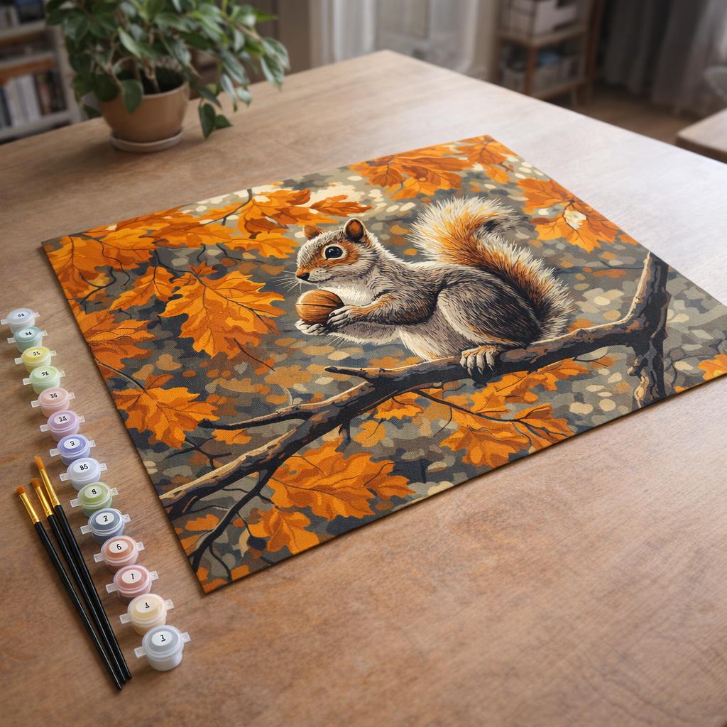 Écureuil en Automne - Toile roulée