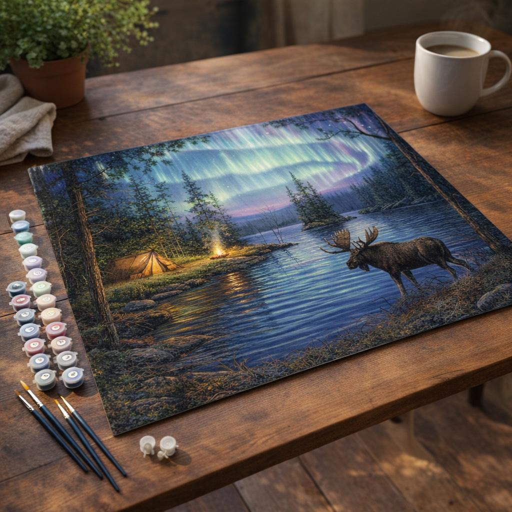 Elan et Aurore boréale - Toile roulée
