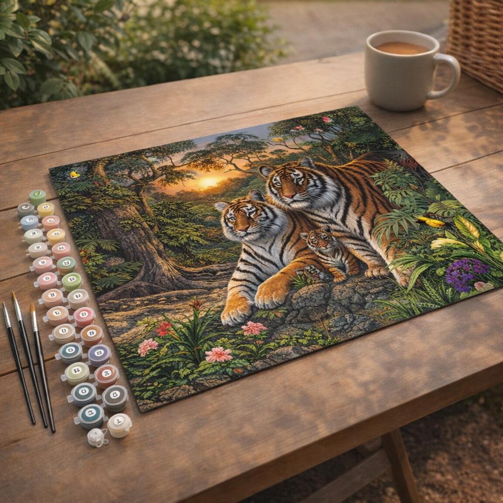 Famille de Tigre - Toile roulée