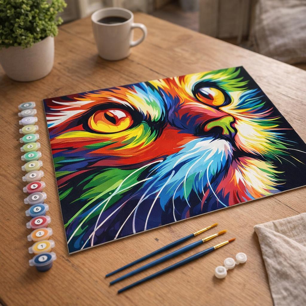 Félin Pop Art - Toile roulée