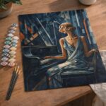 Femme au Piano Art Déco - Toile roulée