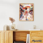 Femme en Yukata dans une Rue animée - Toile roulée