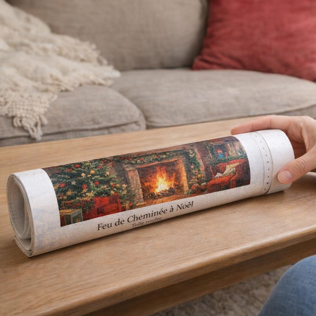 Feu de Cheminée à Noël - Toile roulée