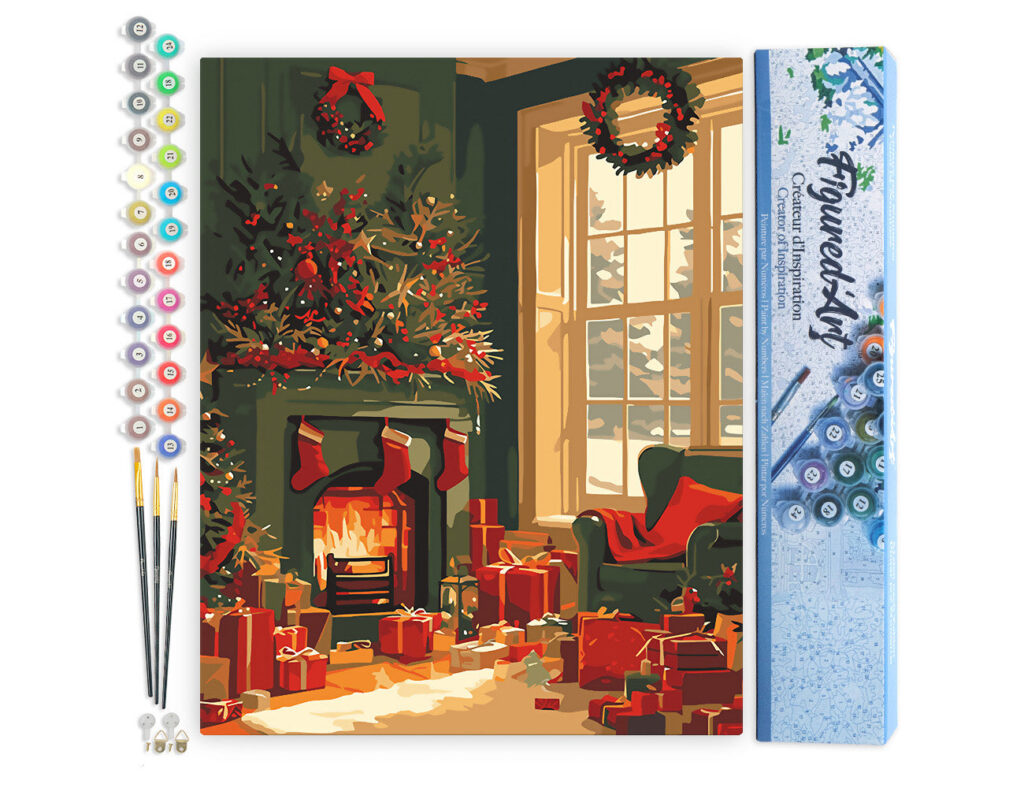 Feu de Cheminée à Noël - Toile roulée