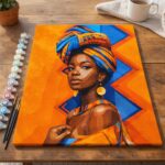 Fille Africaine traditionnelle - Toile roulée