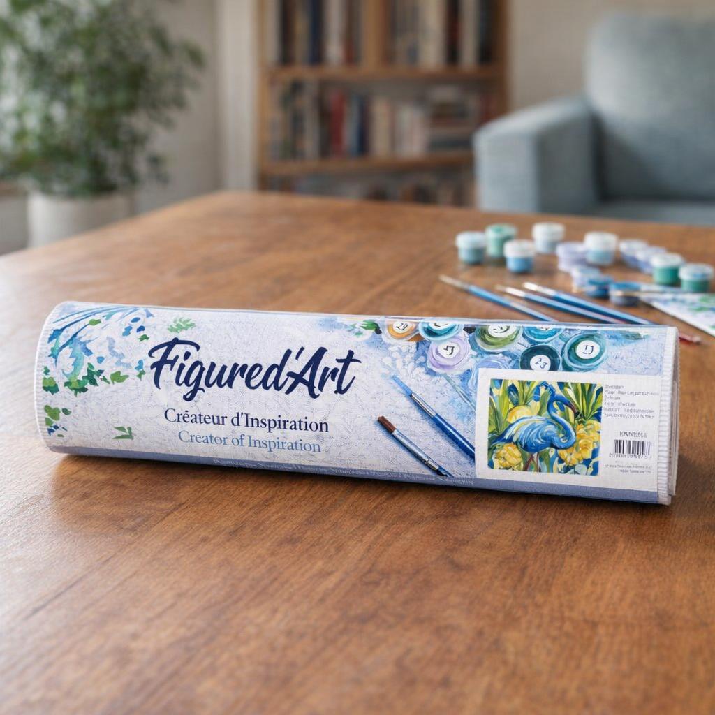 Flamant bleu - Toile roulée