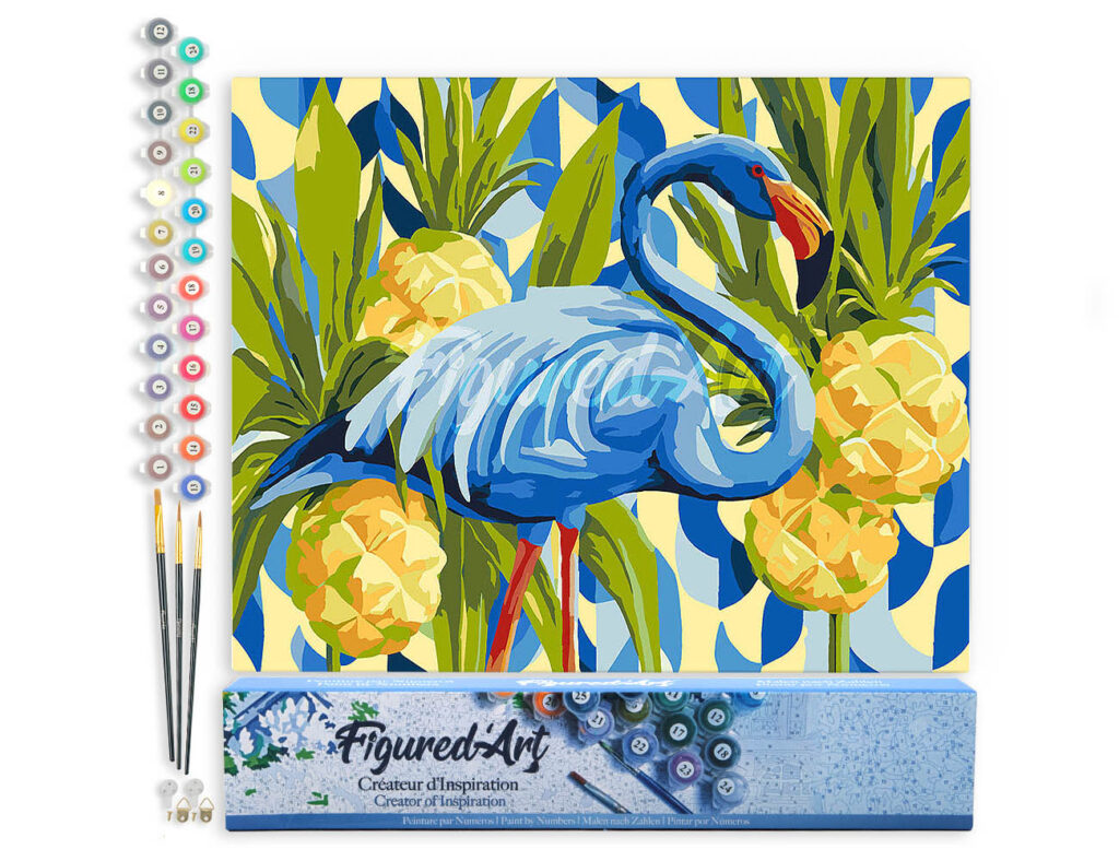 Flamant bleu - Toile roulée