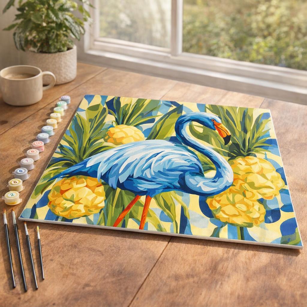 Flamant bleu - Toile roulée