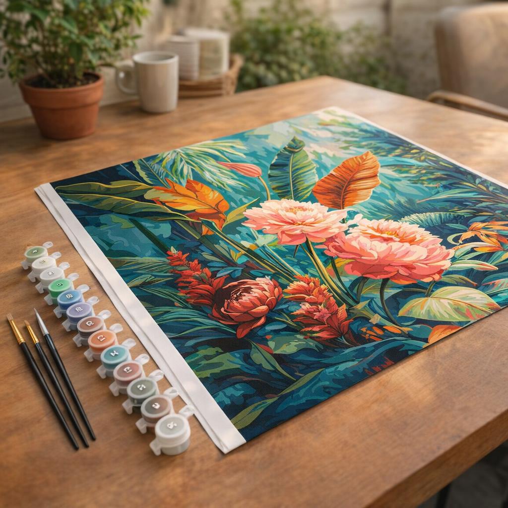 Fleurs de la jungle - Toile roulée