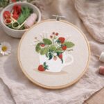 Kit broderie : Fraise des bois - Tambour 20cm