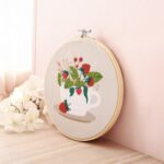 Kit broderie : Fraise des bois - Tambour 20cm