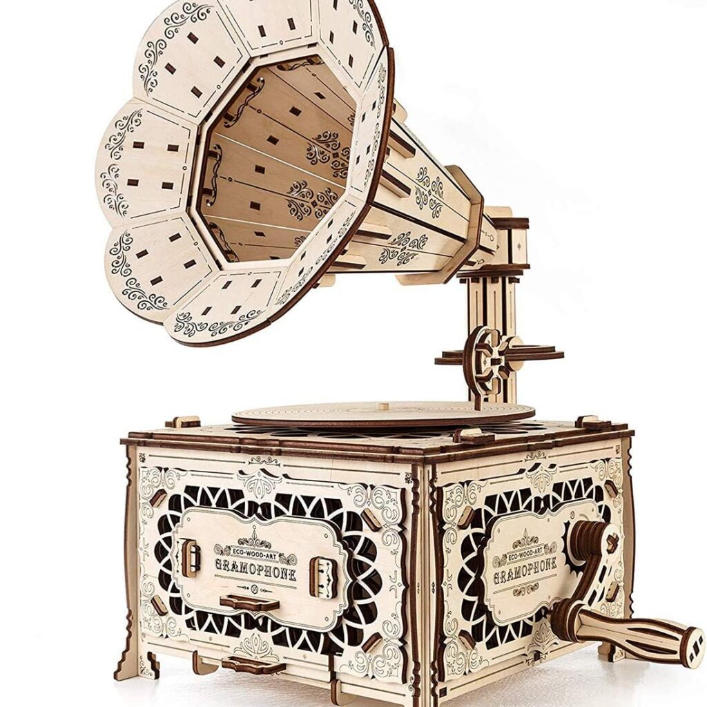 Gramophone mécanique bois