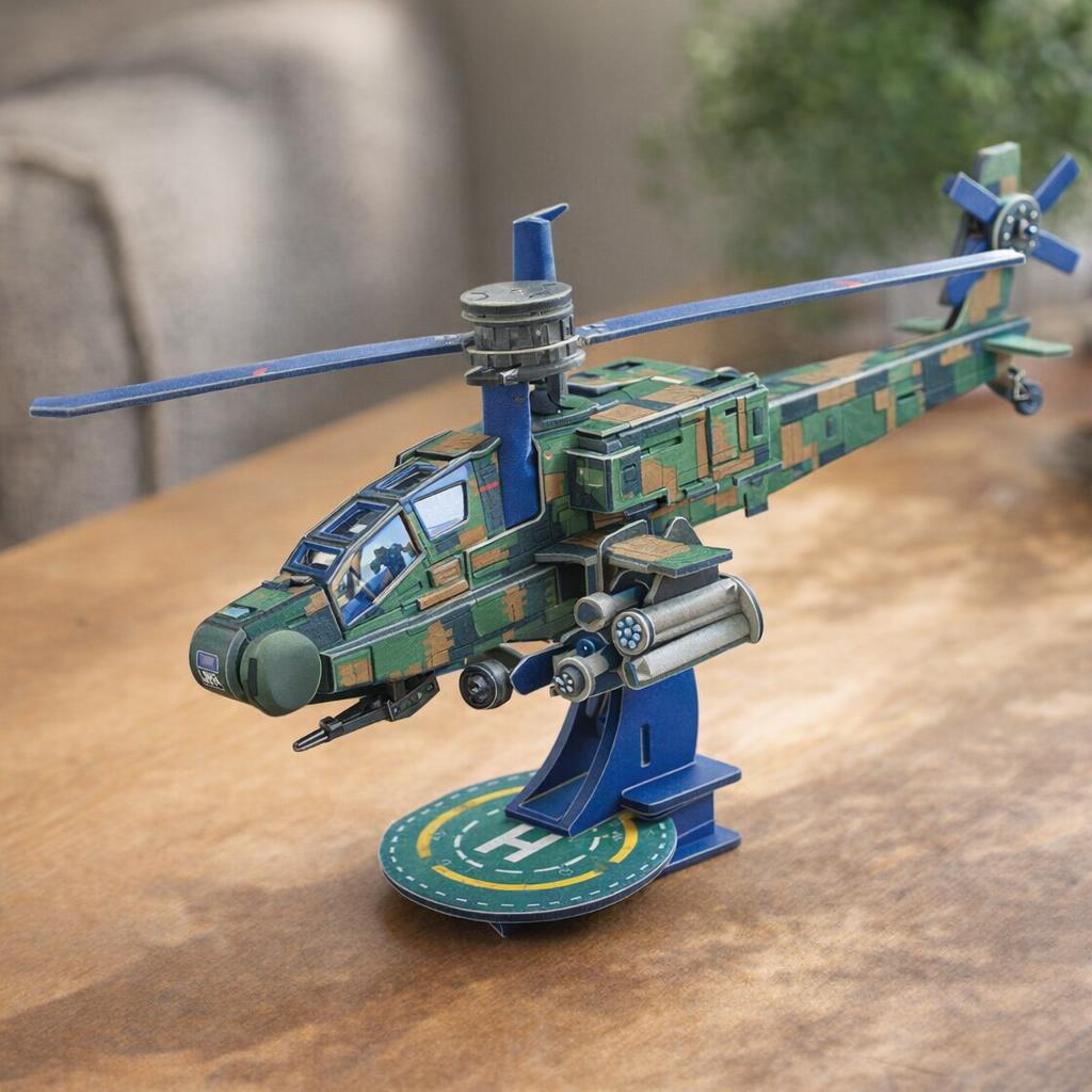 Hélicopter apache maquette en mousse - puzzle 3D