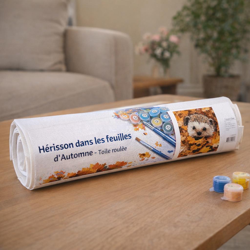 Hérisson automne toile