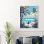 Journée ensoleillée à la plage - Toile roulée