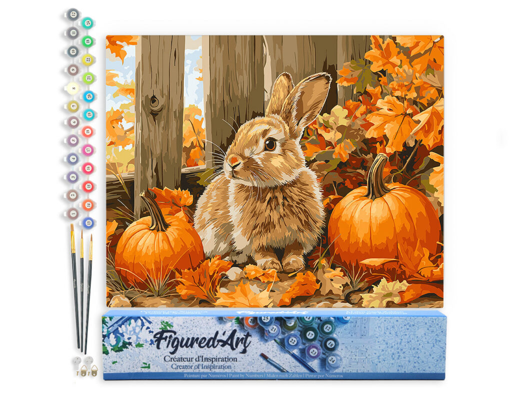 Lapin et citrouilles - Toile roulée