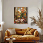 Lecture cosy en Automne - Toile roulée