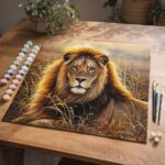 Lion dans la savane - Toile roulée