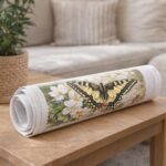 Machaon et Fleurs blanches - Toile roulée