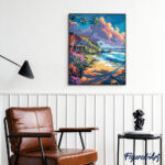 Maisons en bord de plage - Toile roulée