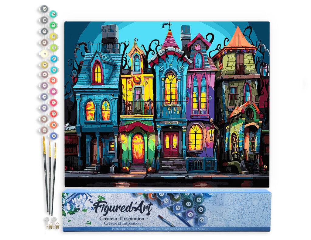 Maisons gothiques colorées - Toile roulée